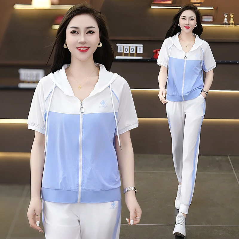 两件套时尚洋气卫衣加绒爆款运动套装女2025夏季新款服休闲整套