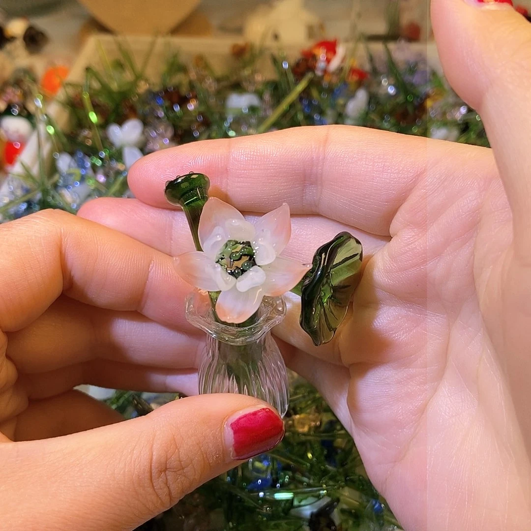 琉璃手工艺品荷花