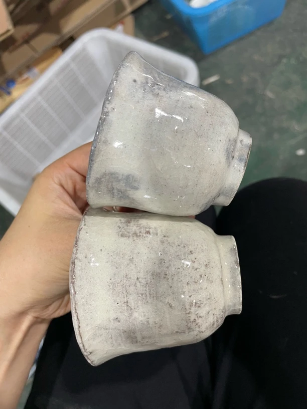 日本萩烧，紫萩茶杯，夫妻杯2只