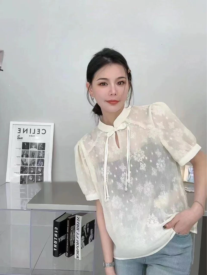 杨杨 新款复古国风设计感上衣10144