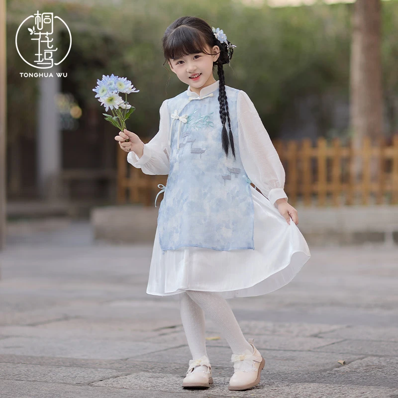 桐花坞【诗澜】女童改良旗袍儿童中国风连衣裙小女孩春夏新中式古装