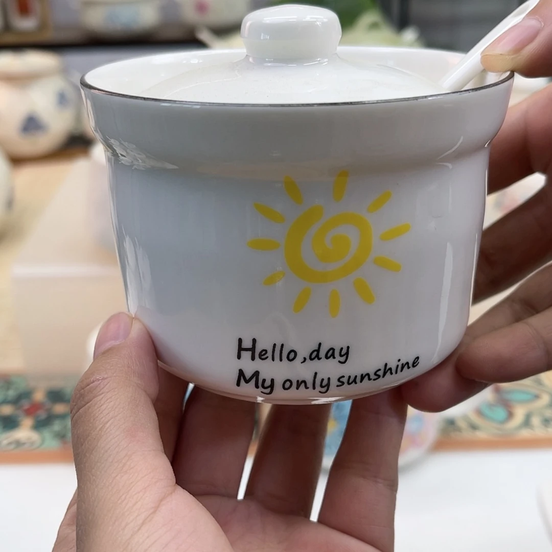 【闪购商品】瓷@***茶250毫升调味罐 阳光 7个装带勺