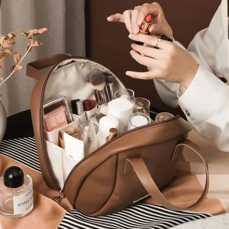 【西藏包邮】美拉德手提化妆包女2025新款高级旅行洗漱化妆刷收纳