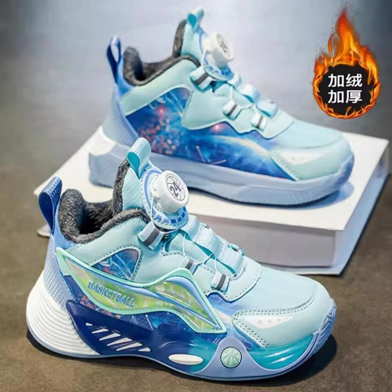 36l°C断码男童运动鞋冬季加绒加厚儿童棉鞋学生软底防滑跑步防水