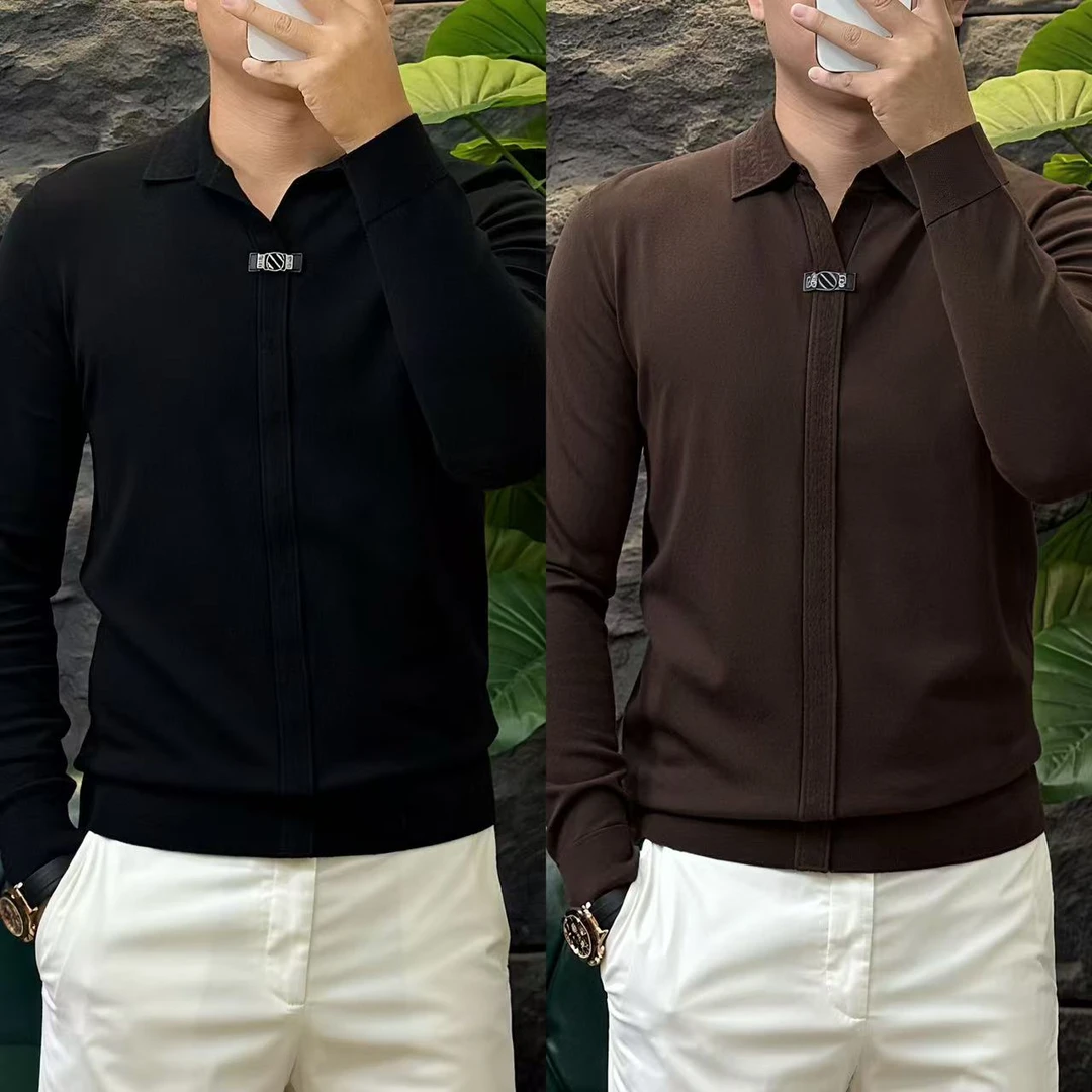 轻奢高品质精纺针织衫圆领秋季潮款修身简约毛衫63007