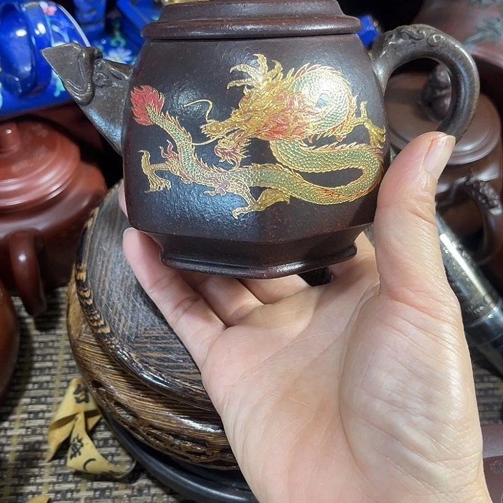 茶壶紫砂原矿泥料手工制作的一把紫砂壶