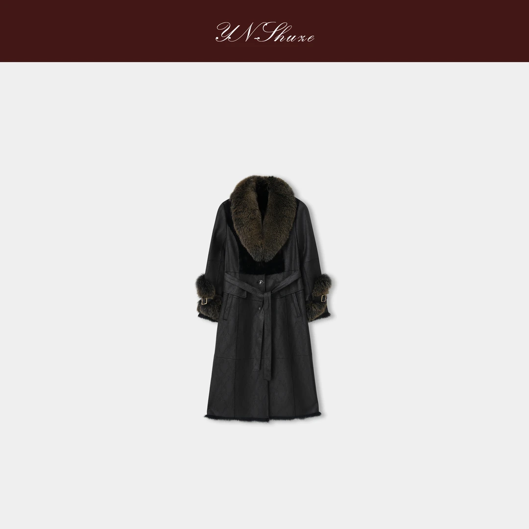 YN-SHUZE设计师冬季时髦百搭狐狸毛外套SZ-YNB-2318-1
