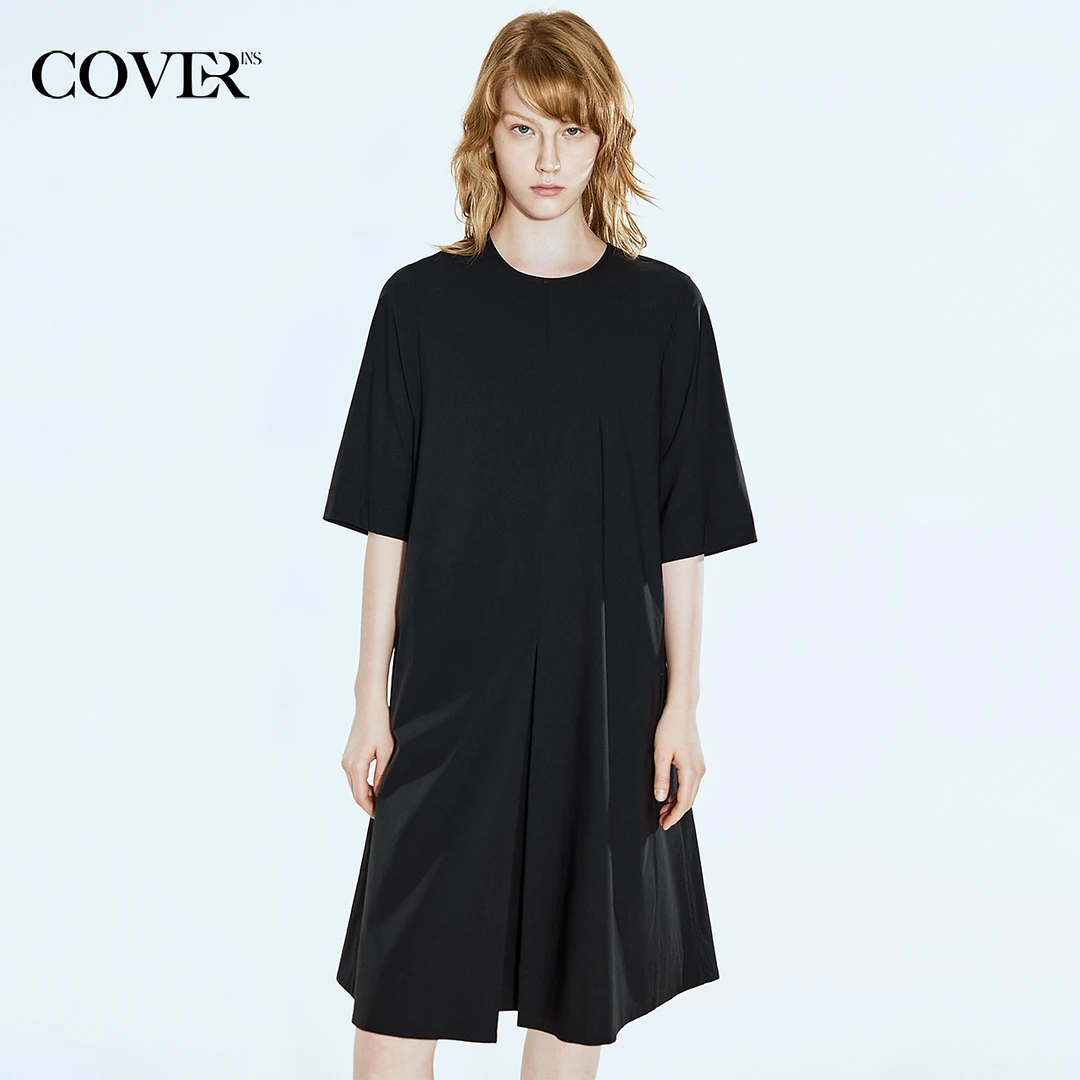 COVERINS2025夏季轻薄棉质宽松包容连衣裙
