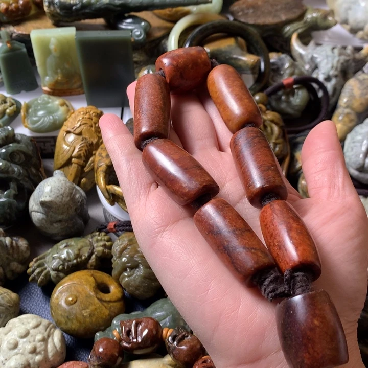 岫岩河磨玉（透闪石质玉）手链未镶嵌