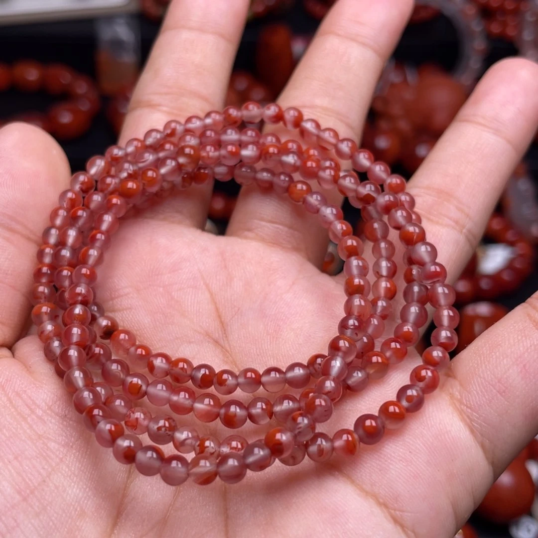 南红玛瑙未镶嵌珠宝奇石多圈4mm