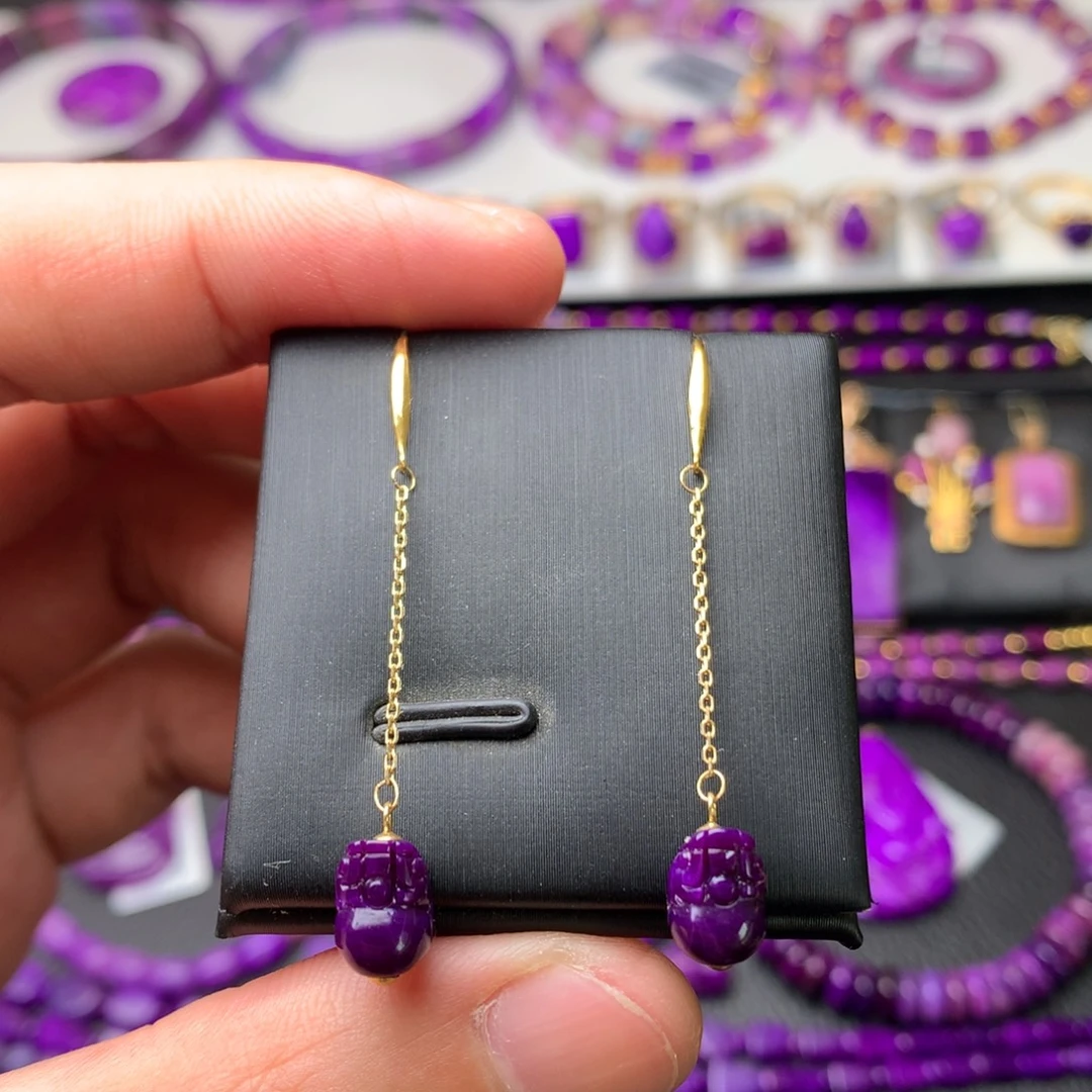 苏纪石（舒俱来）18K金镶嵌耳钩