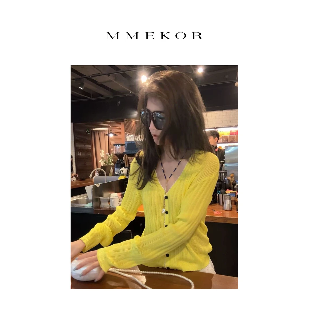 MMEKOR“夏日洛梨 ”针织衫 2025新款静奢老钱风气质上衣 89633