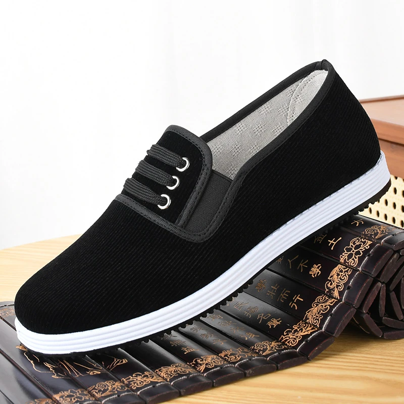 老北京布鞋黑色舒适透气男士老年鞋千层底防滑轻便爸爸鞋中老年鞋