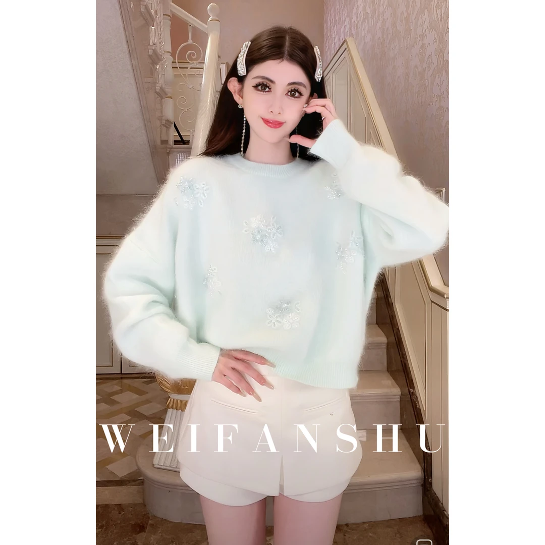 WEIFANSHU/魏凡舒【塞纳花房】秋冬新款慵懒风宽松加厚上衣红人上新