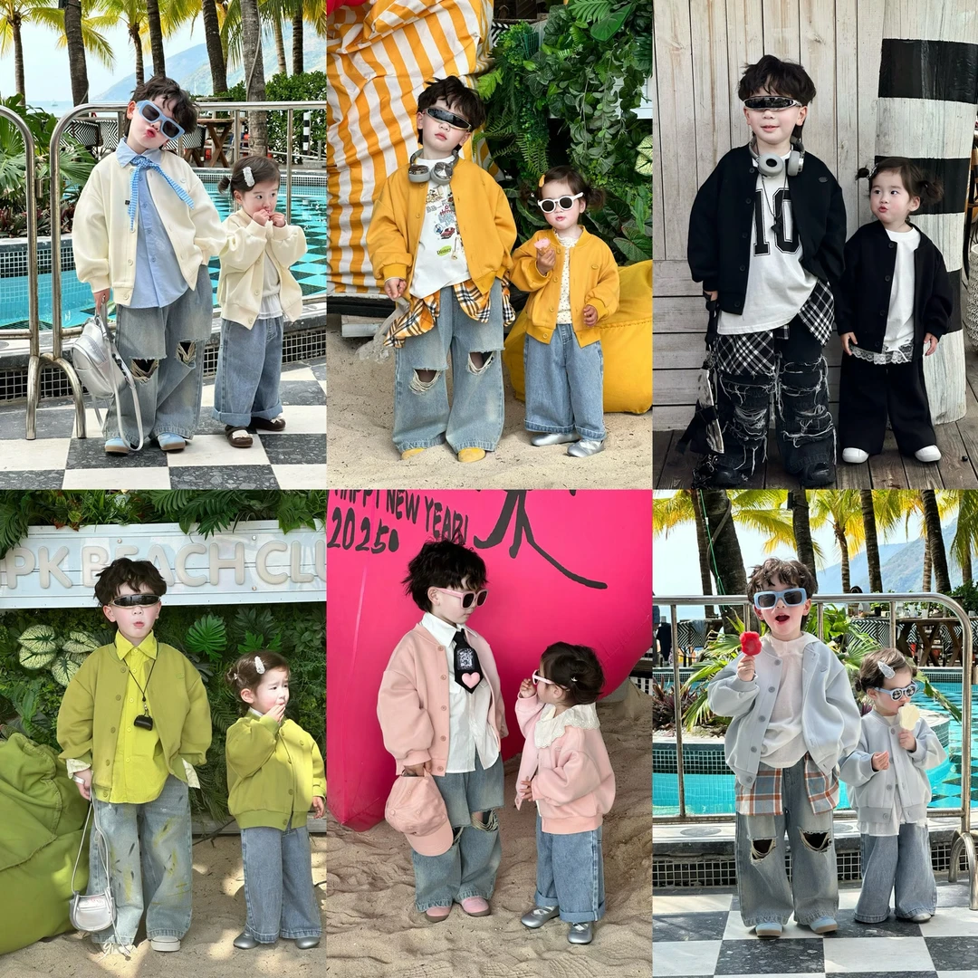 现货 kb6606｜【早春•奶罐】儿童韩版幼儿园必备儿童开衫~颜色敲多