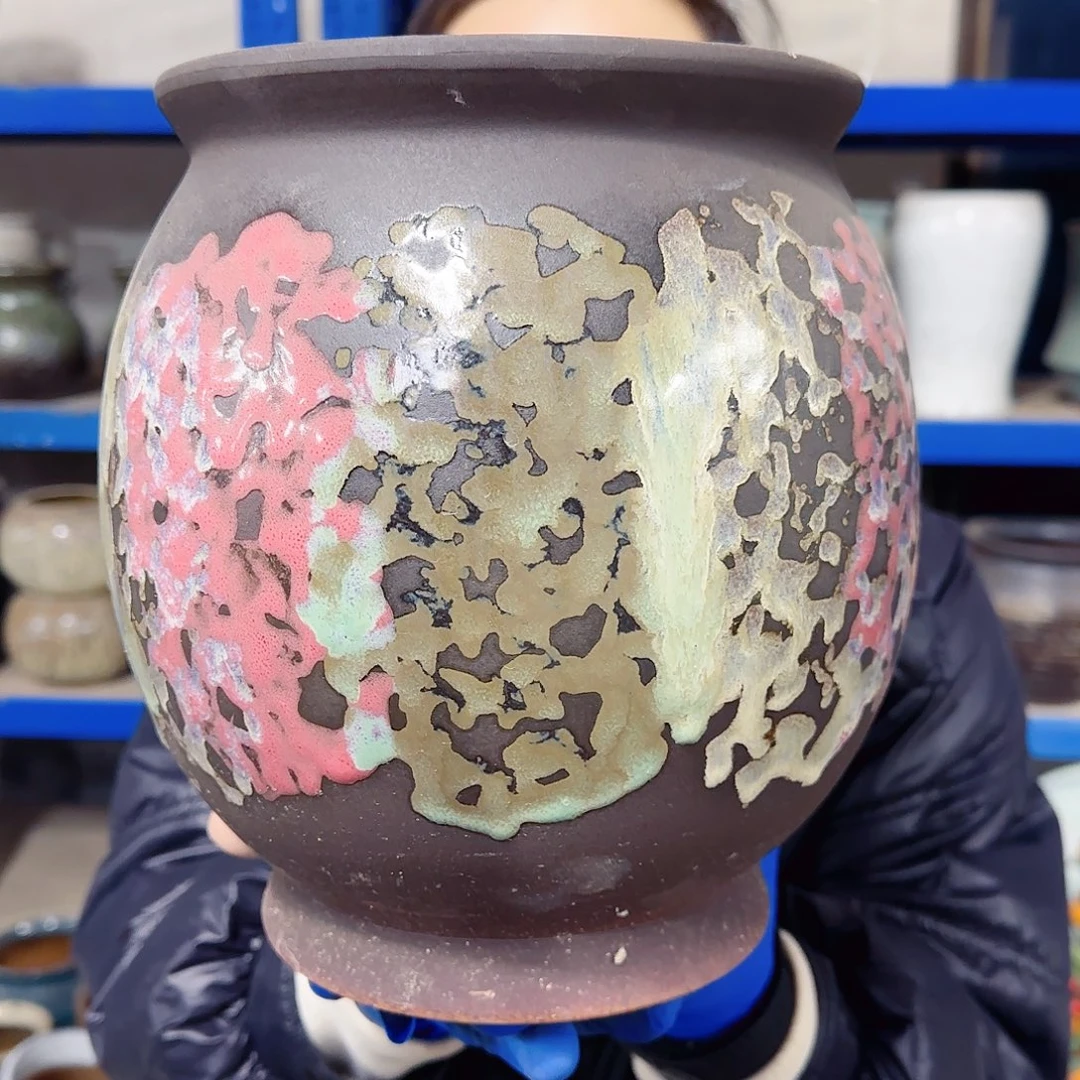 紫砂花盆高24口19