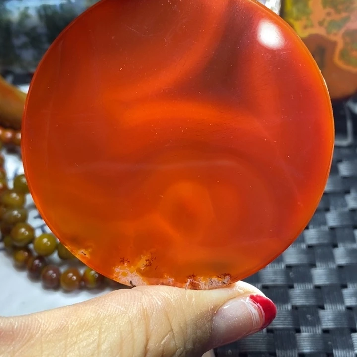 玛瑙/玉髓颈饰足银镀金镶嵌小*