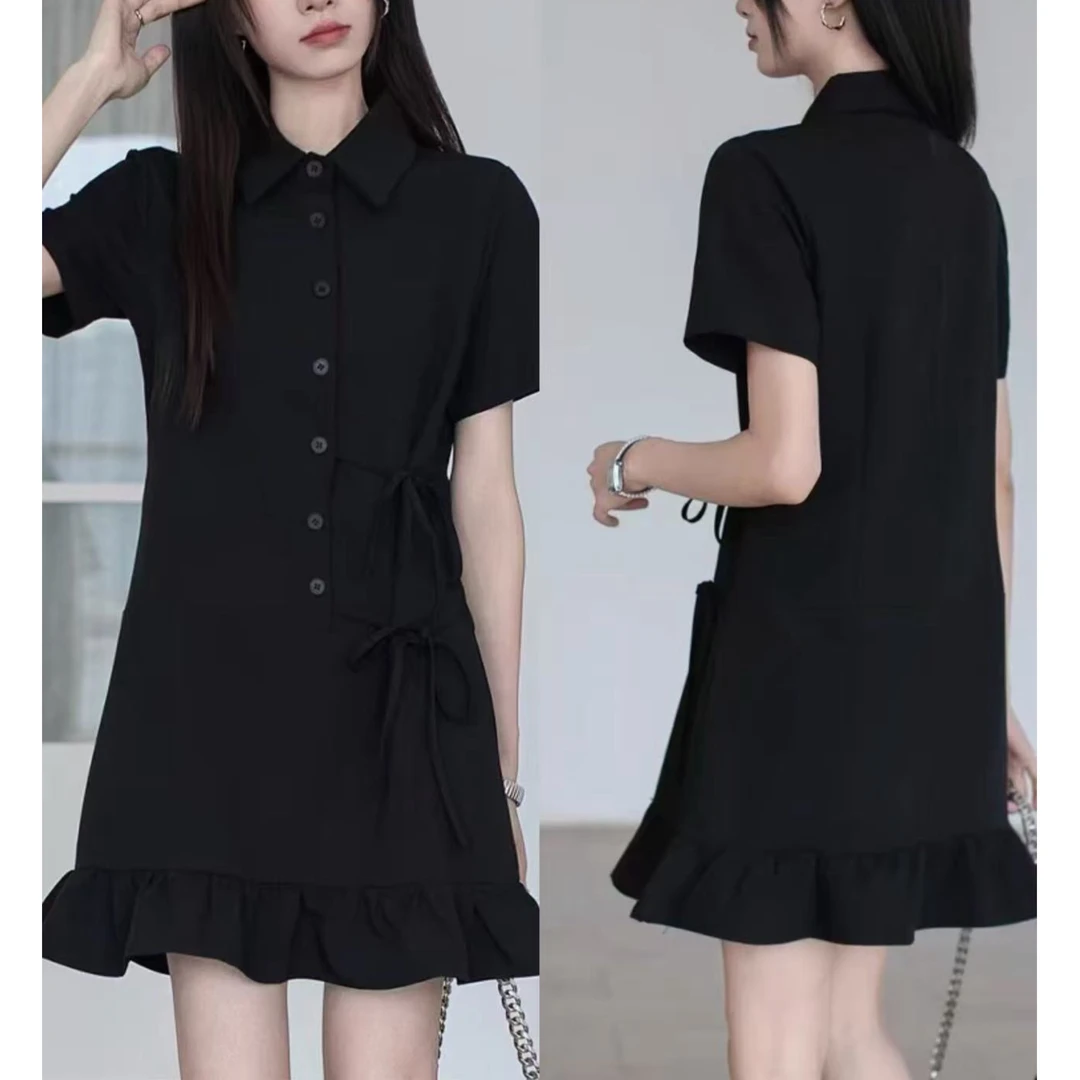 560-2025年夏季新款时尚洋气显瘦木耳花边连衣裙