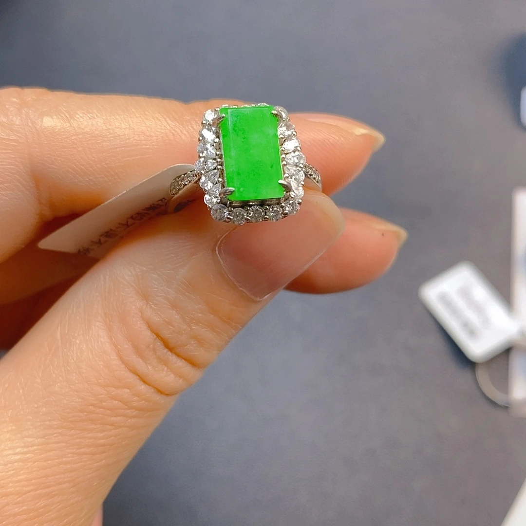 翡翠银S925镶嵌戒指