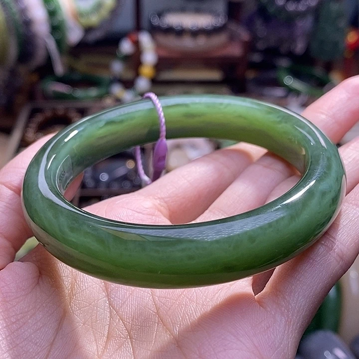 和田玉未镶嵌颈饰碧玉猫眼手镯56圈口