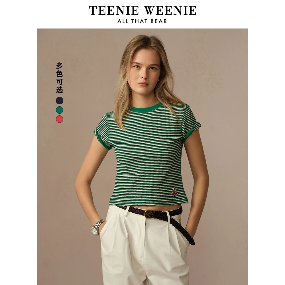 TeenieWeenie小熊条纹T恤25航海系潮流圆领学院短袖女TTRS256508N