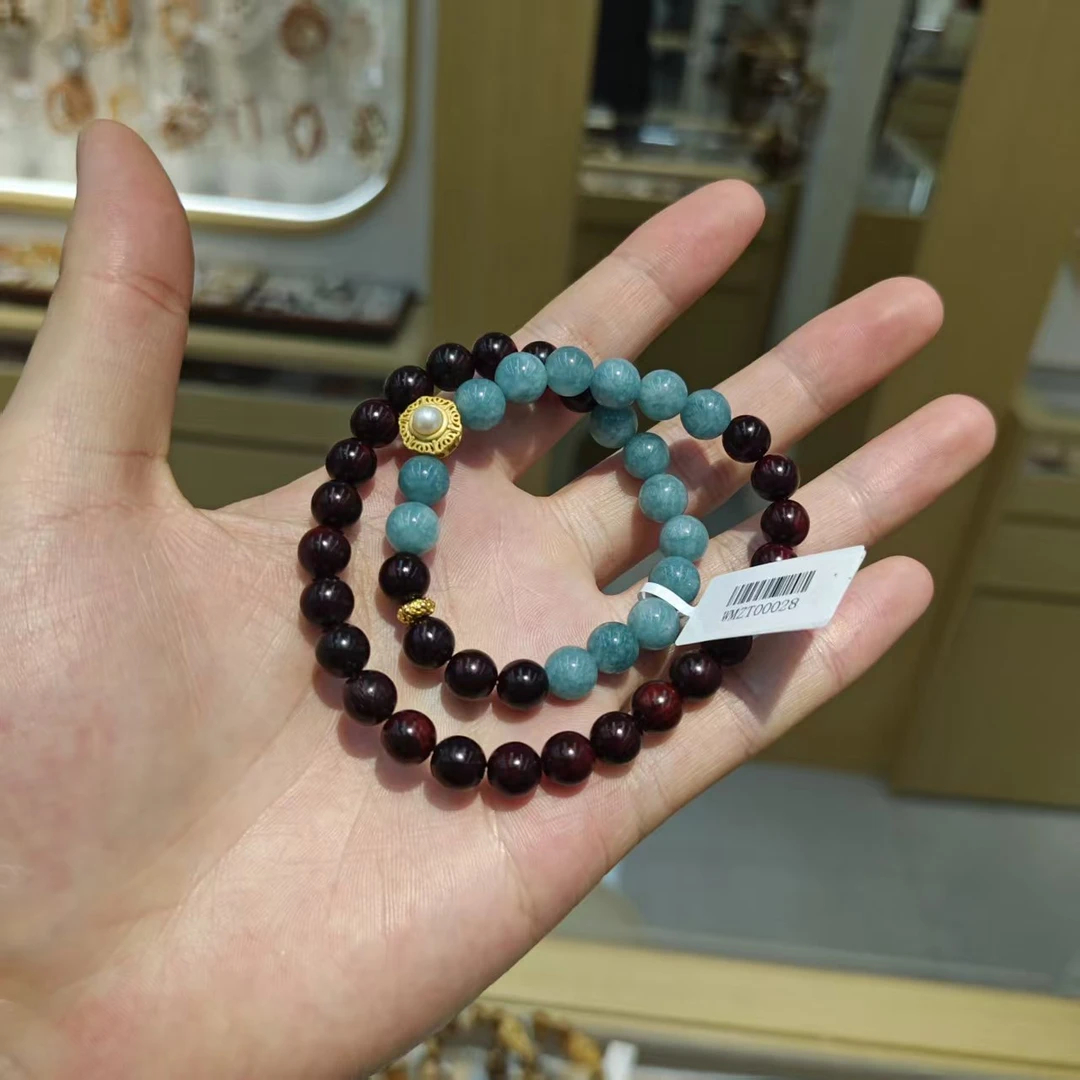 0028小叶紫檀海宝蓝手串