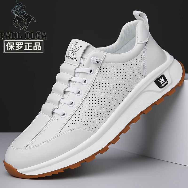 保罗正品增高厚底透气时尚商务休闲鞋男鞋软底韩版男士时尚休闲鞋
