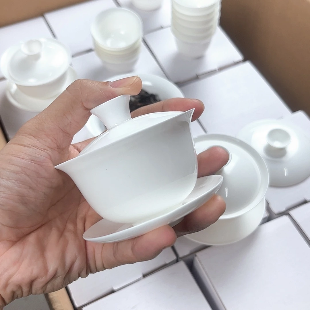 90骨瓷盖碗超薄胎单个