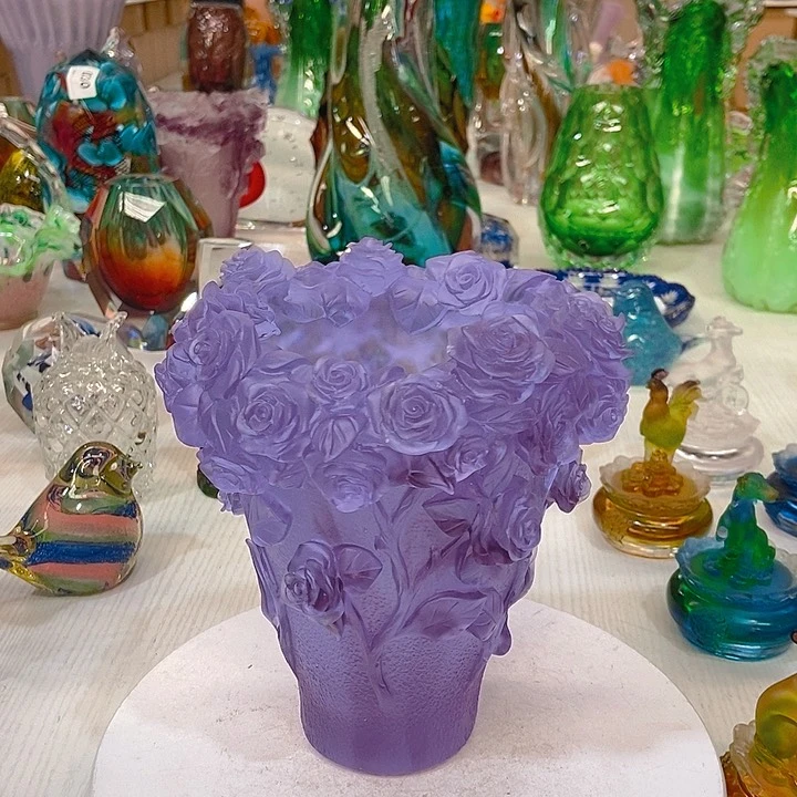 琉璃花瓶高20厘米口径10