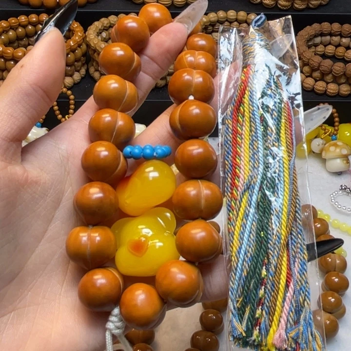 花***生猴头核桃手串二等屁桃17大爱心和熊头和蓝跑环