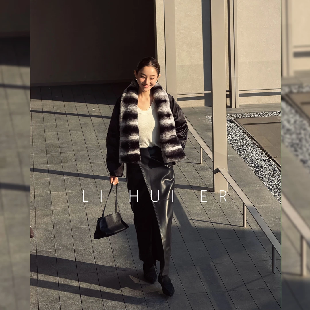 Li Hui Er【十二月夜】2025新款艺术设计感气质黑半身裙LL0251246