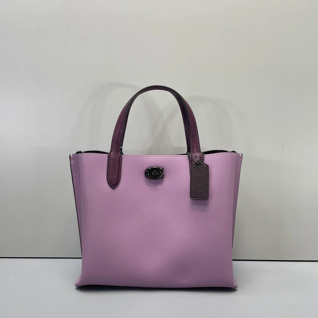 95新 COACH/蔻驰 小林/willow24紫色菜篮子24*19*11cmA092807