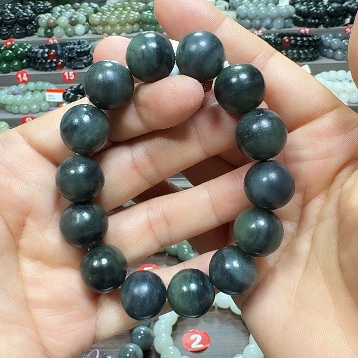 未镶嵌手链和田玉新疆青花卡16