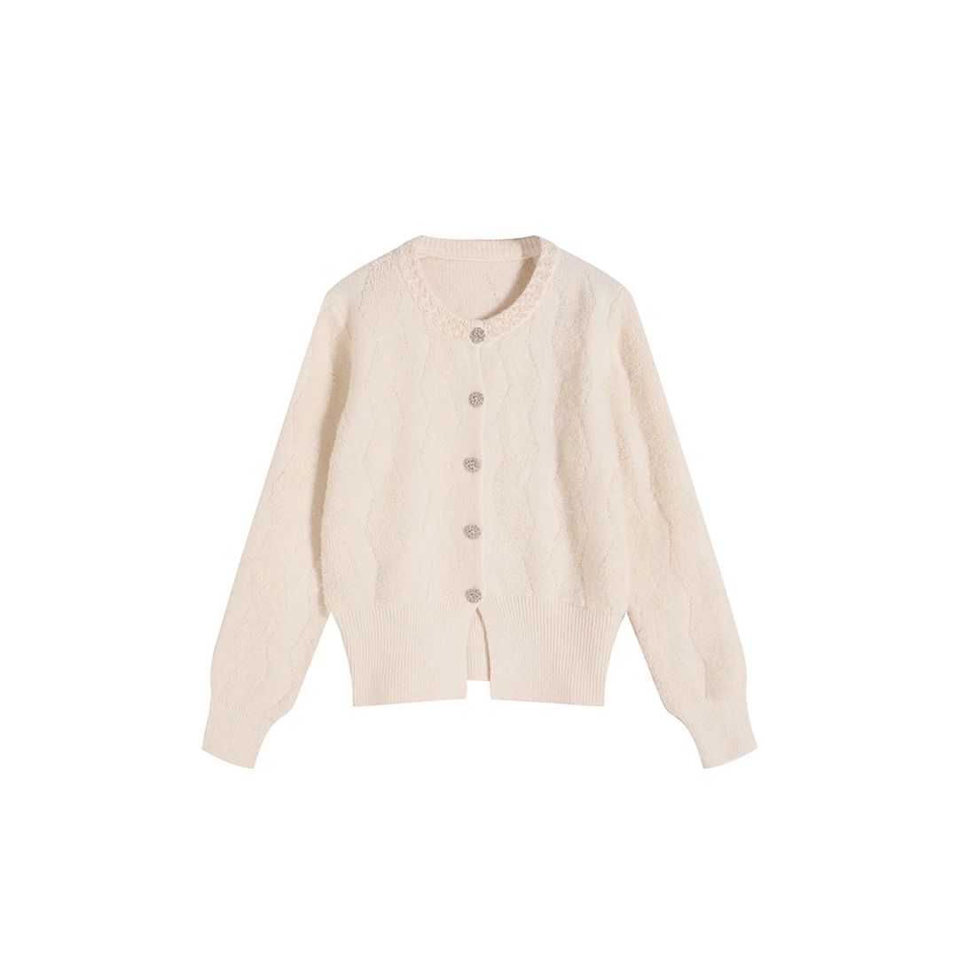 高级感圆领针织长袖针织衫女上衣时尚名媛轻奢9220