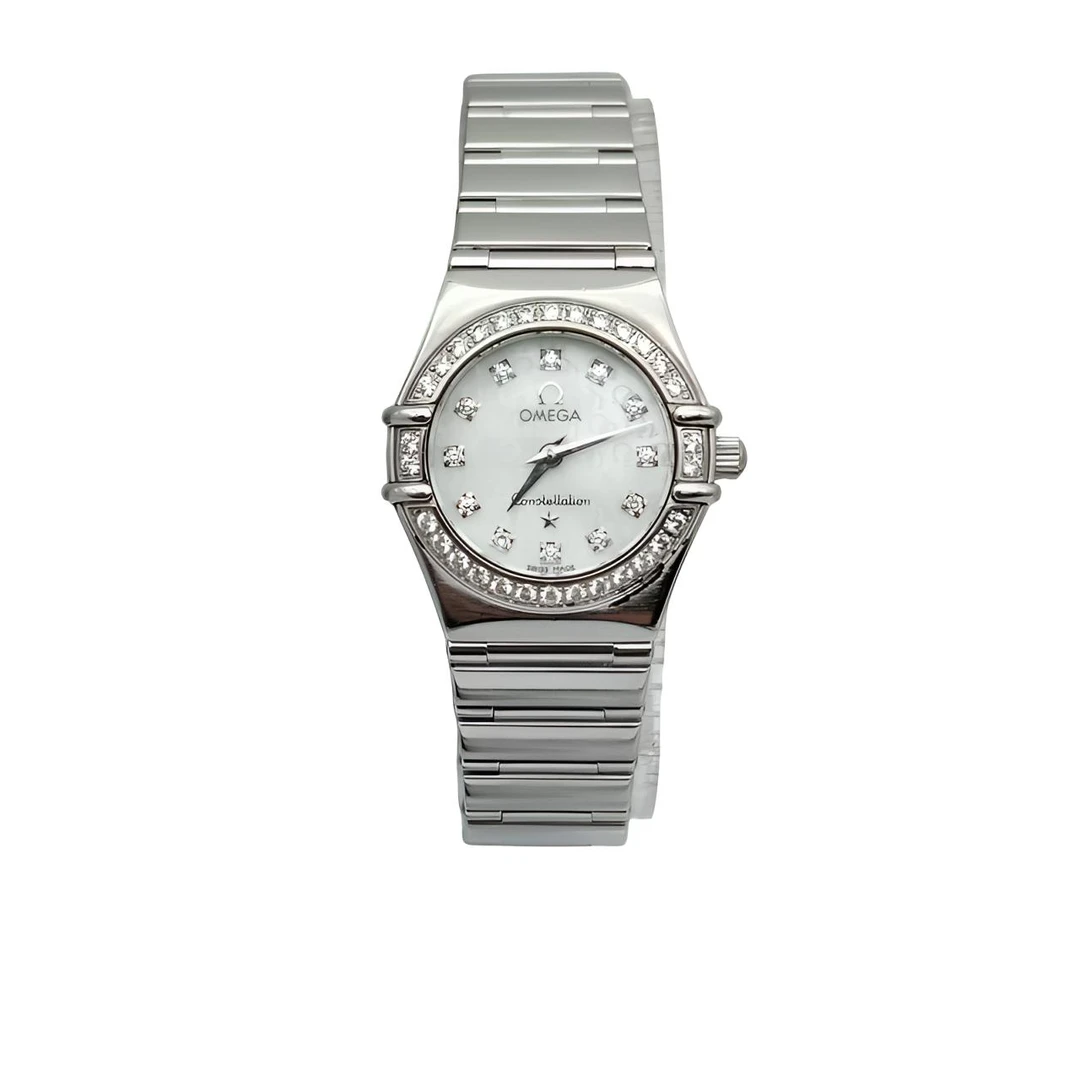 95新 Omega/欧米茄 欧米茄星座系列白logo盘腕表/表径22.5/原钻