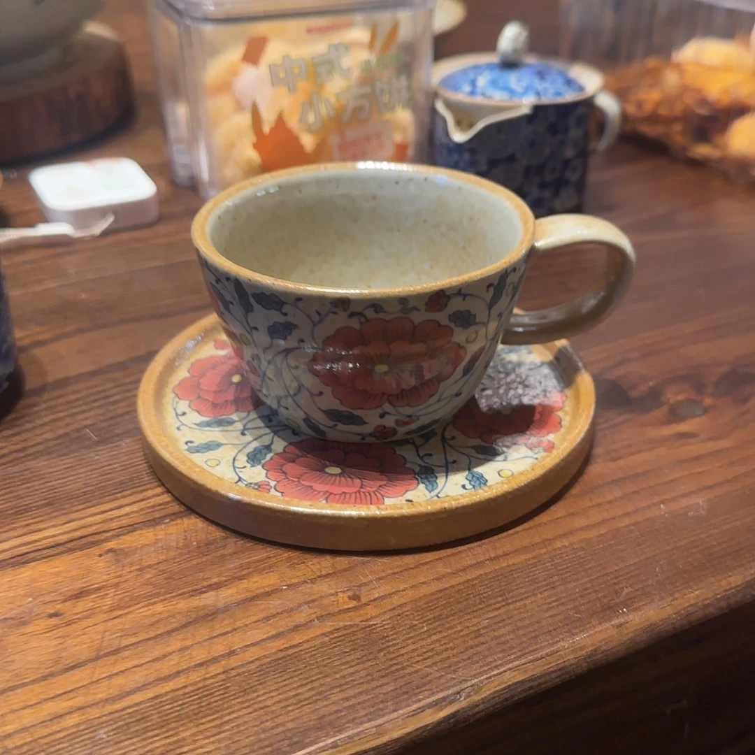 沐石老师花卉咖啡杯