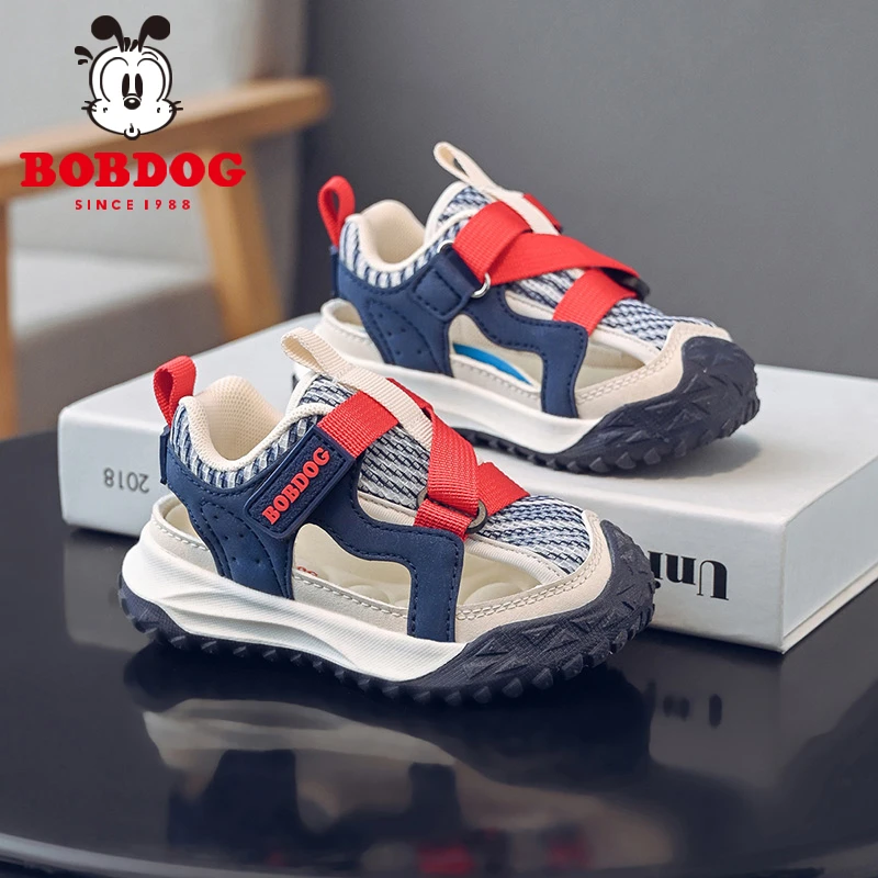 巴布豆童鞋夏季男童凉鞋防滑软底女童时尚百搭户外休闲鞋523082