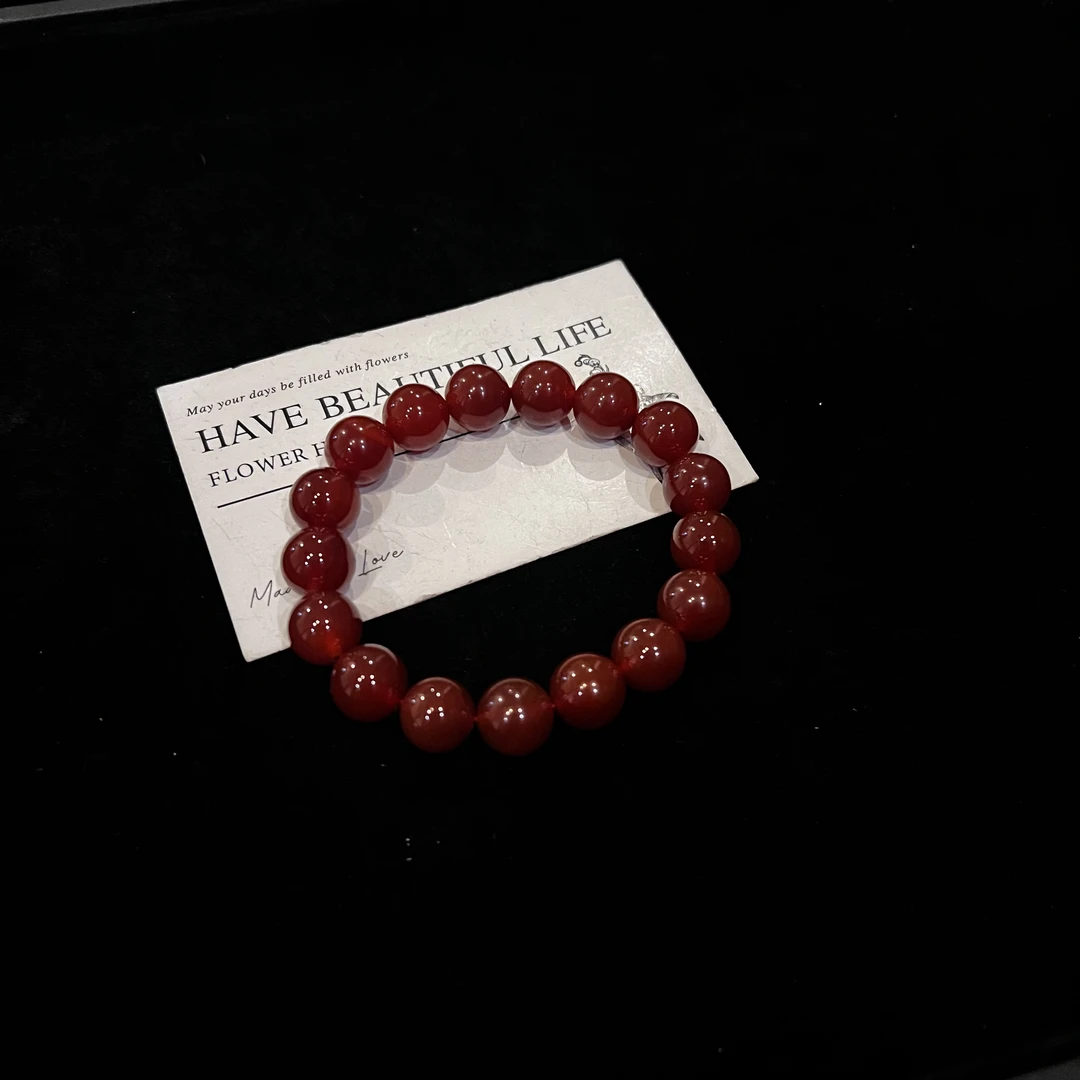 D928 12mm红玛瑙素圈手串