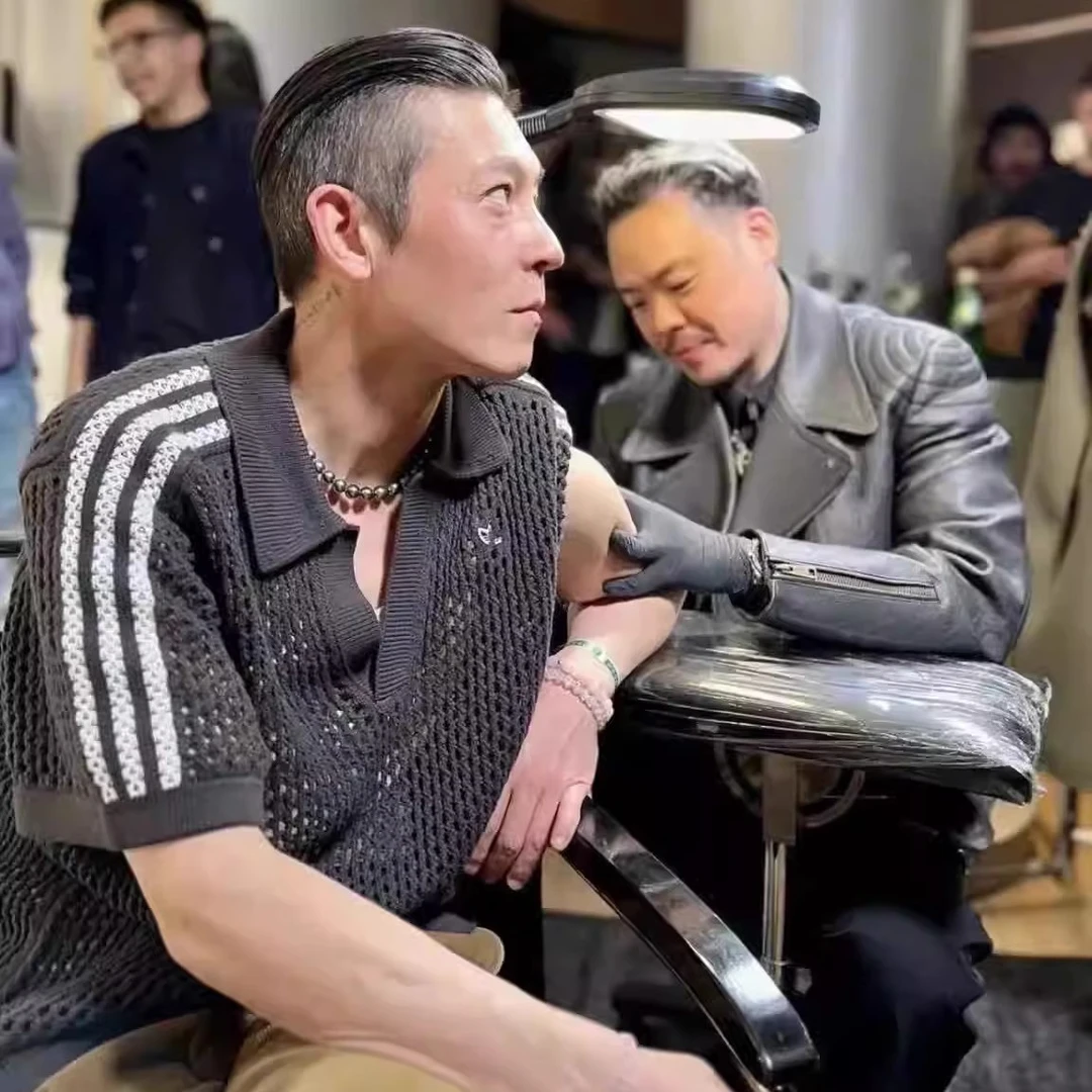 【潮牌】缕空网状宽松短袖POLO衫陈冠希Jennie同款针织衫