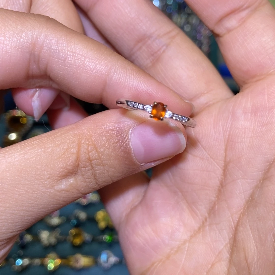 银S925镶嵌戒指石榴石