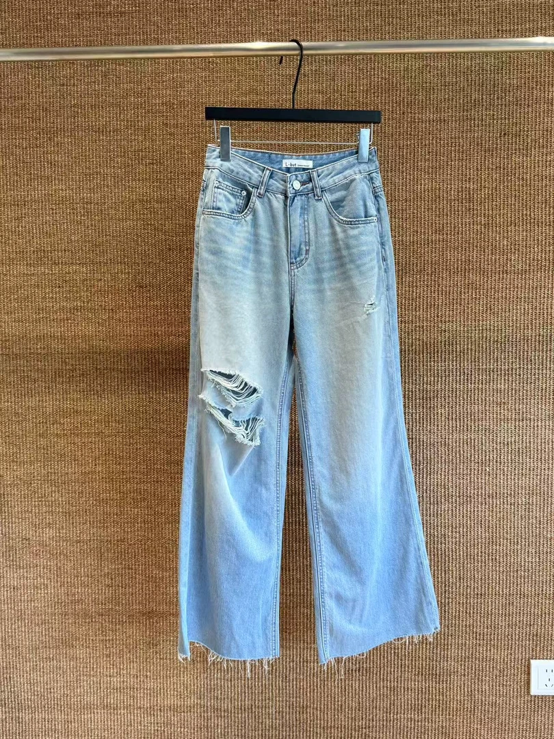 【耶耶YEYE特价福福】破洞镂空牛仔裤5778