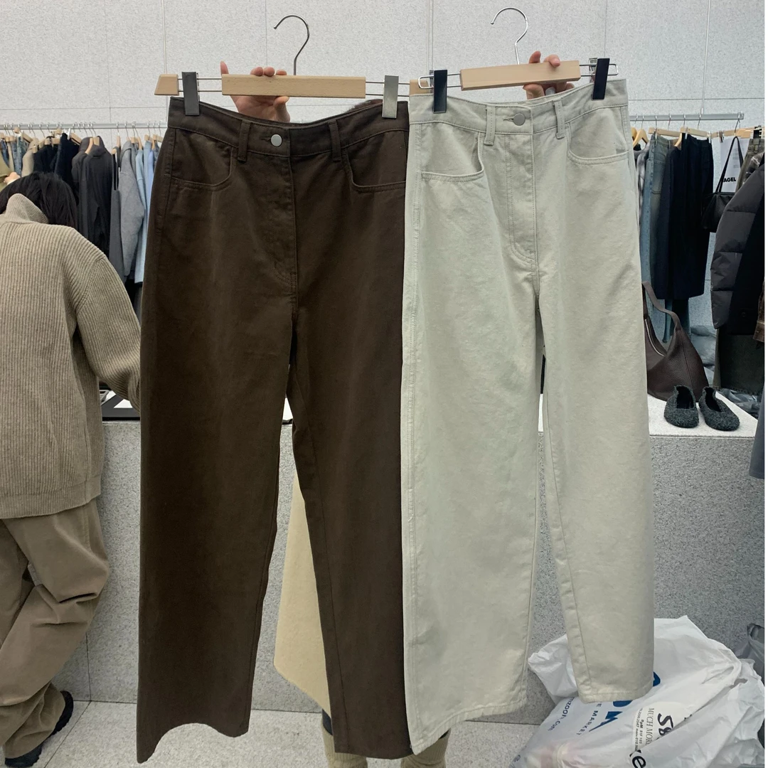 【佳贰】AT家百搭纯色直筒休闲裤 现货！No退换