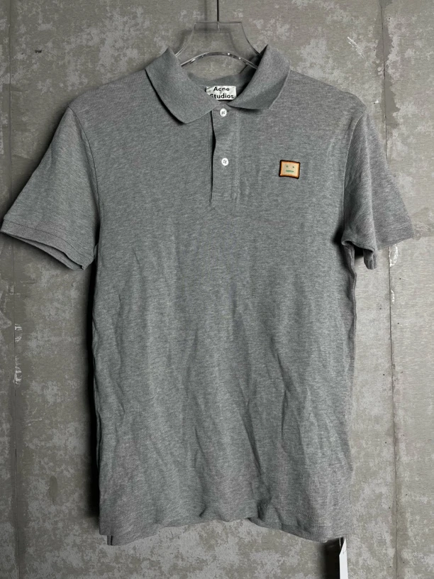 未使用 Acne studio XS*1/Acne Studio灰色笑脸Polo衫短袖/08151