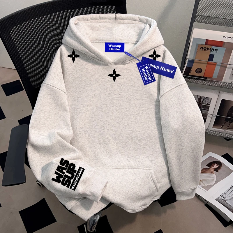 WASSUP HSUBE美式潮酷高街重磅卫衣秋冬新款慵懒风宽松青少年上衣