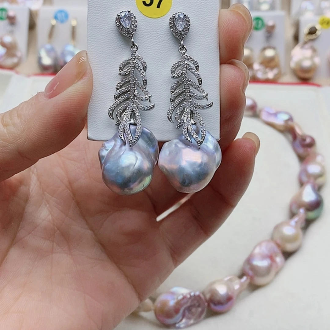 【闪购商品】淡水珍珠耳饰银S925镶嵌J****妈