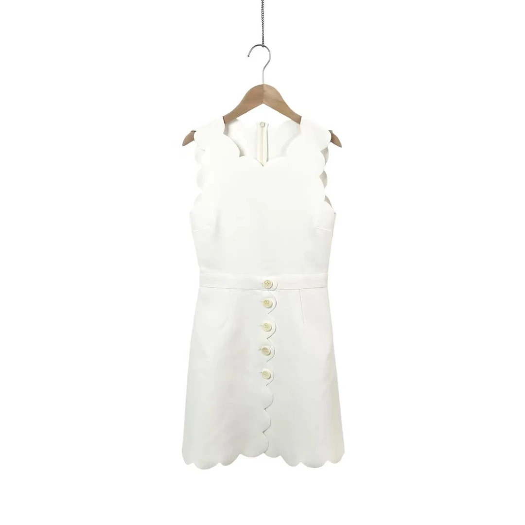 99新 Valentino/华伦天奴 kb零四四一 聚酯纤维 荷叶边连衣裙38码