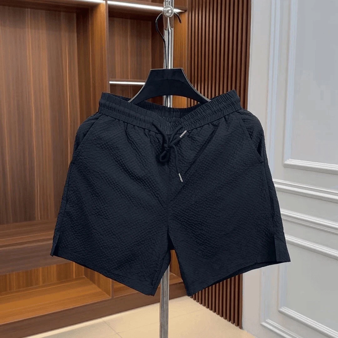 TUYA 男士夏季四分短裤泡泡纱纹理冰爽丝滑简约大气时尚百 B-2206