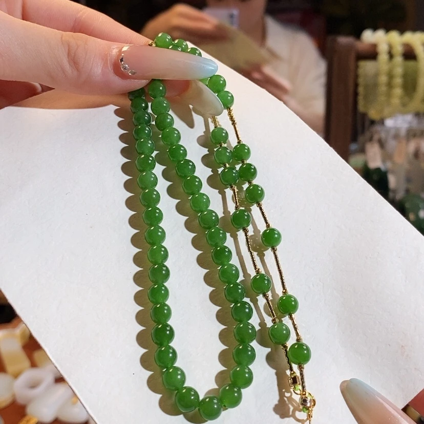 【闪购商品】和田玉18K金镶嵌项链