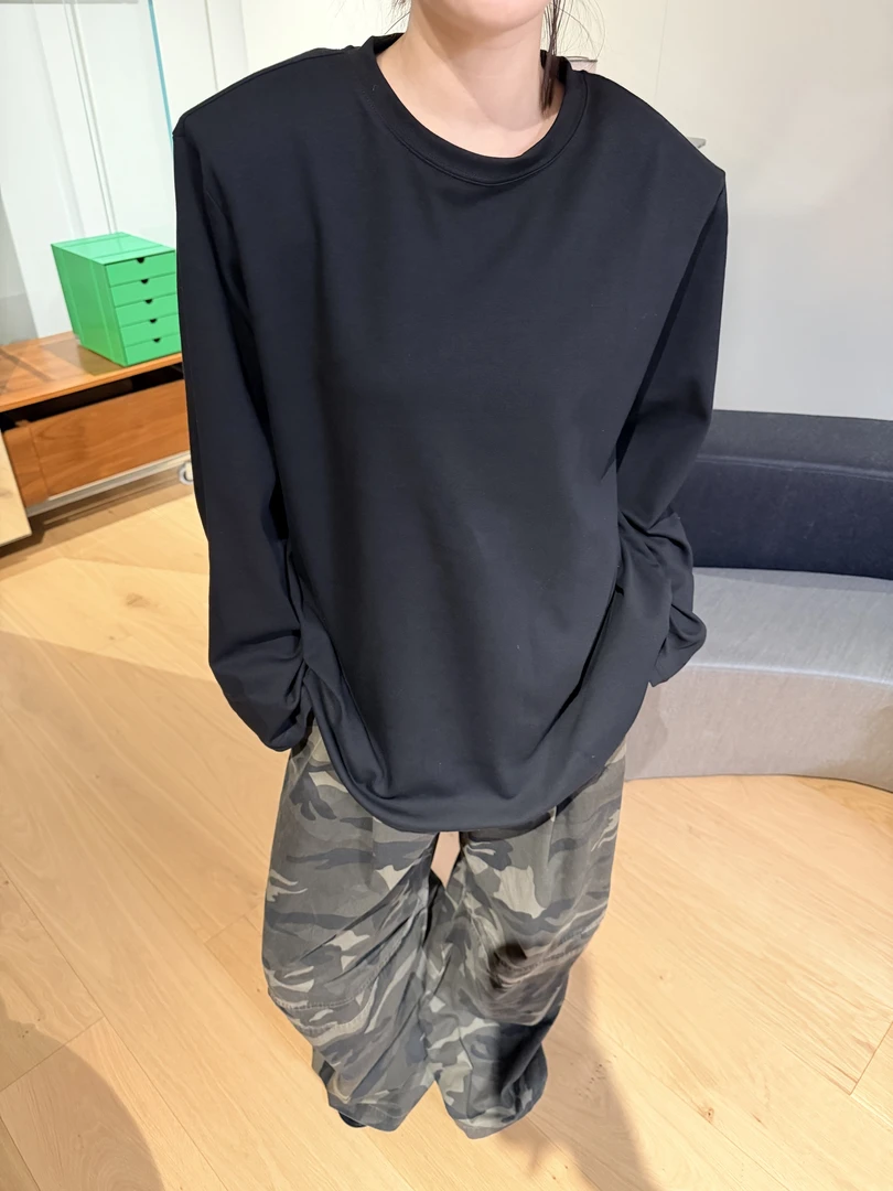 KIOKWANG//经典款男女同款人手必备圆领垫肩上衣T恤百搭质感