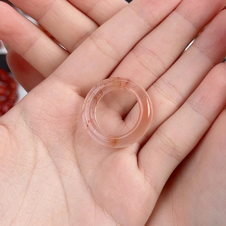 南红玛瑙未镶嵌冰飘冰底飘花跑环18*